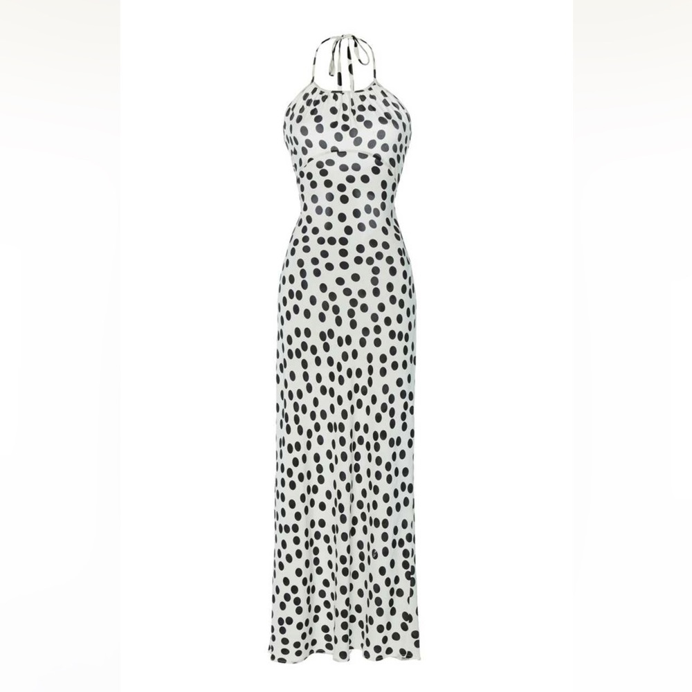 RIXO Marilyn Polka-Dot Silk-Blend Midi Dress